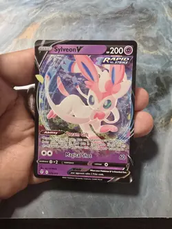 Pokemon TCG Sylveon v Evolving Skies Holo Ultra Rare Card 074/203 NM Condition - Image 1