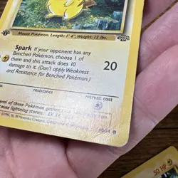 Pikachu 60/64 Jungle 1st Edition Common Pokemon Card Ken Sugimori Art Heavy Play - Image 2