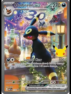 Pokemon TCG Umbreon ex Fan Art Holo Promo EX Card 110 270 HP English - Image 1