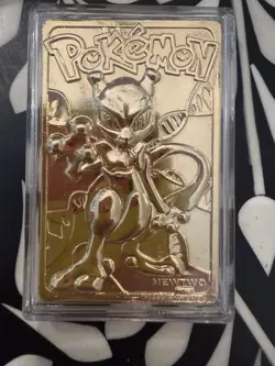 🔥1999 MEWTWO #150 Gold Bar Card Limited Edition Burger King Gold Plated Pokemon - Image 1