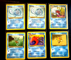 Vintage Pokemon Water Card Lot WOTC Base Fossil Jungle Poliwag Horsea Kingler - Image 1