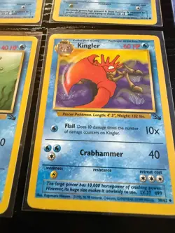 Vintage Pokemon Water Card Lot WOTC Base Fossil Jungle Poliwag Horsea Kingler - Image 3