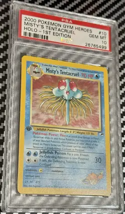 Pokemon 1st Edition Gym Heroes #10 Misty's Tentacruel Holo PSA 10 Card GEM MINT! - Image 2