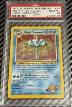 Pokemon 1st Edition Gym Heroes #10 Misty's Tentacruel Holo PSA 10 Card GEM MINT! - Image 4
