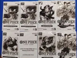 One Piece Promo Booster Packs Lot Of 8. Mixed Release Event, Dash, Welcome Packs - Image 1