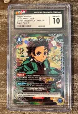 Tanjiro Kamado SR UEX05BT/KMY-017 Union Arena Demon Slayer Vol.2 CGC Gem Mint 10 - Image 1