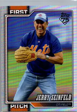 2026 Topps Series 2 Jerry Seinfeld First Pitch Rainbow Foil NY Mets - Image 1