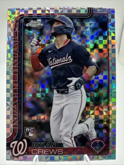 2025 Topps Chrome Dylan Crews RC X-Fractor Refractor #146 Nationals Rookie - Image 1