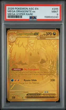 Mega Dragonite EX 295/217 Gold Mega Hyper Rare Pokemon TCG Ascended Heroes PSA 9 - Image 1