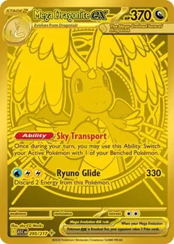 Pokemon TCG Ascended Heroes Mega Dragonite Ex 295/217 Mega Hyper Rare Gold Card - Image 1