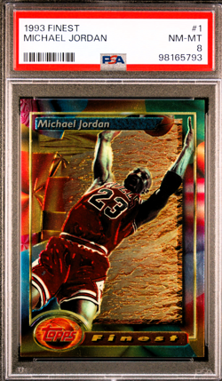 1993 FINEST #1 MICHAEL JORDAN PSA 8 Chicago Bulls - Image 1