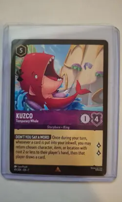 Disney Lorcana Kuzco Temporary Whale 45/204 Rare Amethyst Archazias Island - Image 1