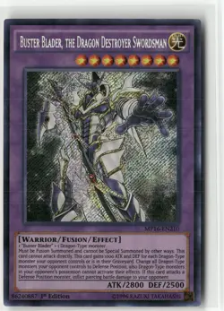 Buster Blader, the Dragon Destroyer Swordsman MP16-EN210 Secret Rare 1st Ed VLP - Image 1