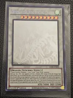 Yu-Gi-Oh CRYSTAL CLEAR WING SYNCHRO DRAGON GHOST RARE NM PACK FRESH LED8-EN005 - Image 1