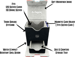 Ai Armor MTG Commander 100+ Card Custom Art Deck Box with Storage (Green/Black) - Image 3