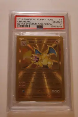 PSA 10 Gem Mint Pokemon Celebrations UPC CHARIZARD Gold Metal Card Promo #4/102 - Image 3