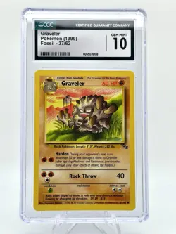 Graveler (37/62) CGC 10 Gem Mint (1999) Pokemon Uncommon Fossil Set - Image 2