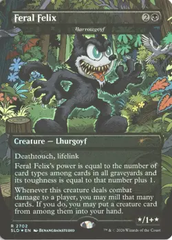 MTG Feral Felix - Barrowgoyf (2702) *Foil* Borderless Secret Lair: Felix NM - Image 1