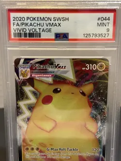 2020 Pokemon SWSH Vivid Voltage #044 FA/Pikachu VMAX PSA 9 - Image 2