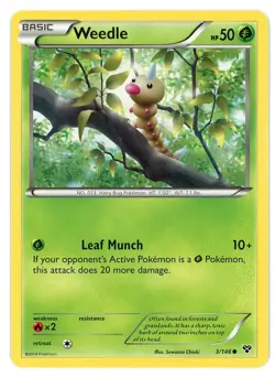 Weedle 3/146 XY Base Set Pokemon Card - Image 1