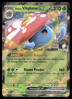 Erika's Vileplume ex 003/217 Double Rare Ascended Heroes Pokemon Holo Near Mint - Image 1