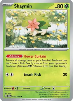 Shaymin 010/182 Reverse Holo Uncommon Pokemon SV10: Destined Rivals NM - Image 1