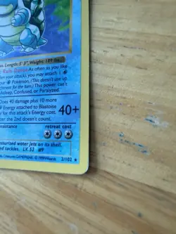 Shadowless Blastoise 2/102 Base Set Holo Rare English 1999 100 HP - Image 2