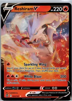 Pokemon TCG Reshiram V 024/195 Silver Tempest Holo NM - Image 1