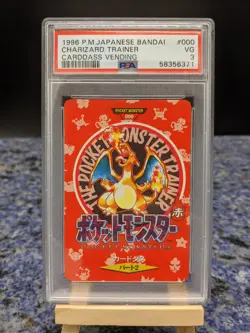 POKEMON CARD CARDDASS Charizard No.000 Used Town Map Red Bandai Artwork 1996 - Image 1