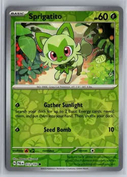 Sprigatito 012/193 Common Paldea Evolved Pokemon Reverse Holo Near Mint - Image 1