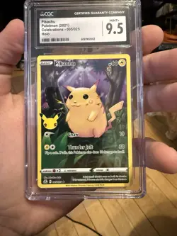 2021 POKEMON CELEBRATIONS #005 FULL ART / PIKACHU CGC 9.5 MINT 5/25 - Image 1