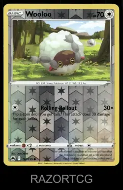 WOOLOO 121/159 C CROWN ZENITH POKEMON REVERSE HOLO NM/M - Image 1