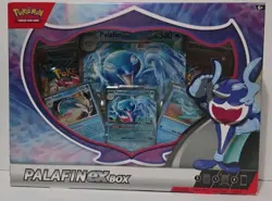 PALAFIN EX BOX Pokemon TCG 4 Booster Packs + 4 Foil Promo Cards SEALED NEW - Image 1