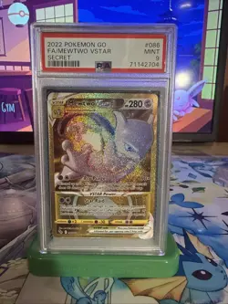 Pokemon 2022 Pokemon GO Mewtwo VSTAR 086/078 Secret Rare Full Art Holo PSA 9 - Image 2