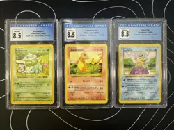Pokemon Shadowless Starters Charmander, Bulbasaur, Squirtle - CGC 8.5 - Image 1