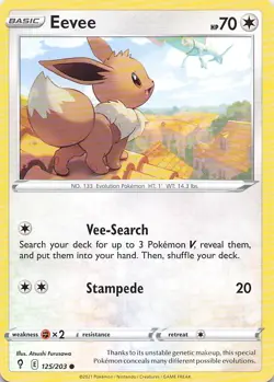 Pokemon Card - Eevee - (125/203 - Evolving Skies) - Image 1
