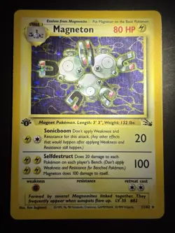 Wizards Pokemon TCG Magneton 11/62 Fossil Holo Rare 1st Edition HP80 English - Image 3