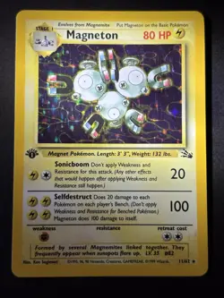 Wizards Pokemon TCG Magneton 11/62 Fossil Holo Rare 1st Edition HP80 English - Image 4