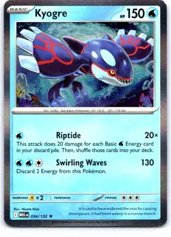Kyogre 034/132 Rare Mega Evolution Pokemon Holo Near Mint - Image 1