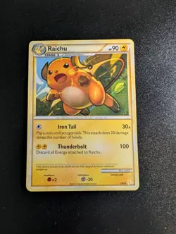 Raichu (#19 Non-Holo) 19/30 HGSS Trainer Kit: Gyarados & Raichu Pokemon LP - Image 1