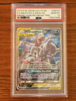 Mewtwo & Mew GX SM191 Full Art Black Star Promo PSA 10 GEM MINT 2019 Pokemon - Image 3