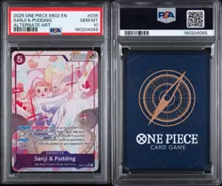 Bandai 2025 One Piece CCG Sanji & Pudding Alt Art EB02-035 SR Holo PSA 10 - Image 3