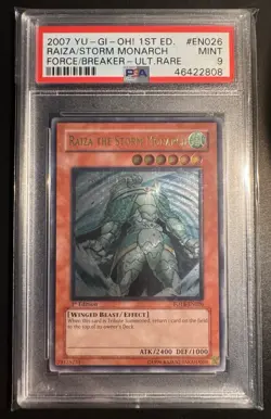 Raiza The Storm Monarch 1st Edition Ultimate Rare FOTB-EN026 PSA 9 Mint Yugioh - Image 1