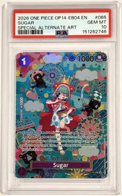 2026 One Piece Sugar OP10-065 Azure Seas Seven Special Alternate Art PSA 10 Eng - Image 1