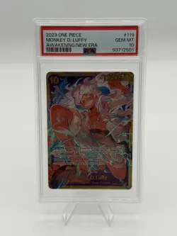 Monkey D. Luffy OP05-119 Awakening of the New Era Secret Rare Foil PSA 10 - Image 1