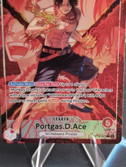 One Piece TCG Portgas.D.Ace OP16-001 Leader ALT ART NM - Image 3