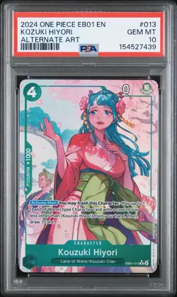 2024 ONE PIECE EB01-EXTRA BOOSTER -MEMORIAL COLLECTION- KOZUKI HIYORI PSA 10 - Image 1