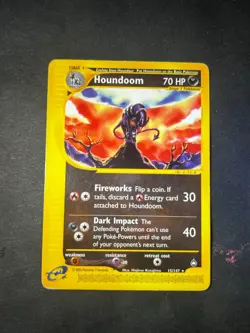 Pokemon TCG Houndoom 15/147 Aquapolis Non Holo Rare E Series WOTC Card Vintage - Image 1