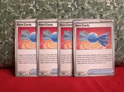 4x Play Set - Rare Candy 089/091 NM - Common Paldean Fates Pokemon Card - Image 1