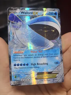 Wailord EX 38/160 XY - Primal Clash Ultra Rare Pokemon Card Light Play - Image 1